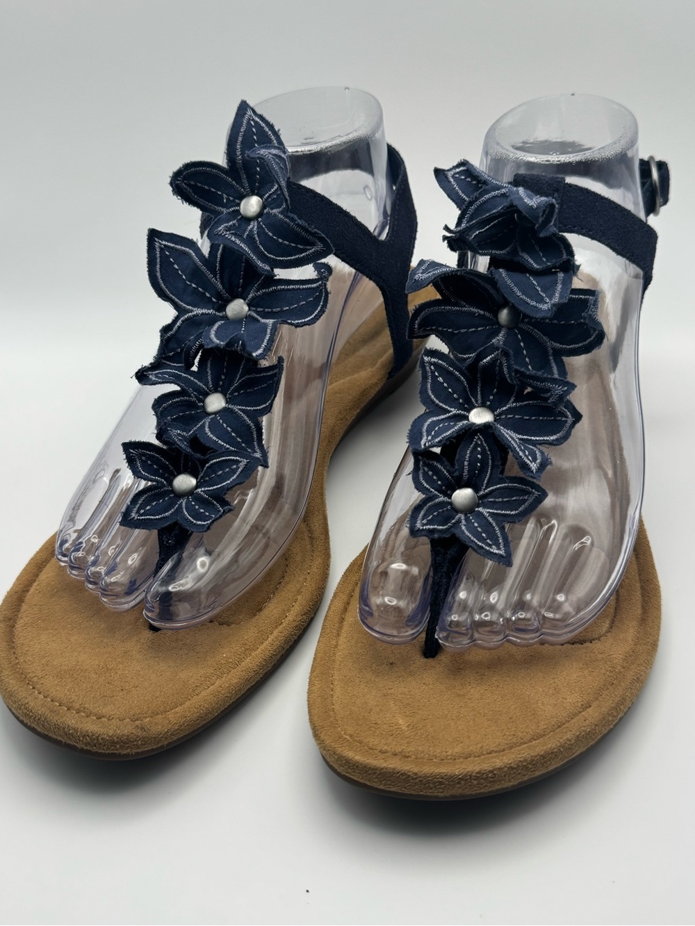 Koolaburra By Ugg Navy Floral T-Strap Sandals